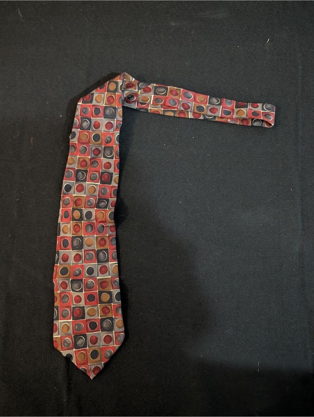 Colours Geometric Circle Pattern Silk Neck Tie